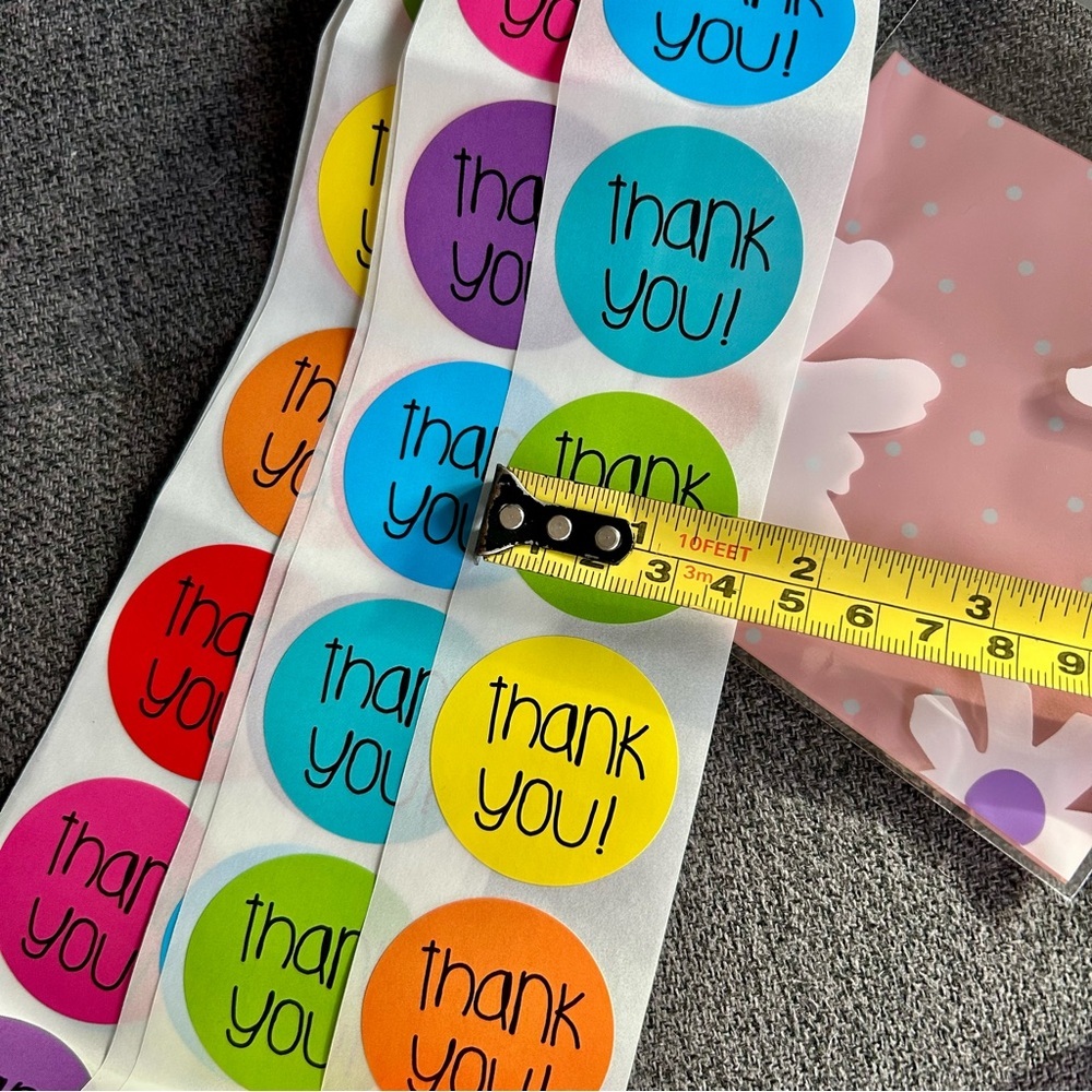 50 Count - Vibrant thank you! Stickers, Multi-Colored, Colorful, 1.5 inches - Picture 6 of 12